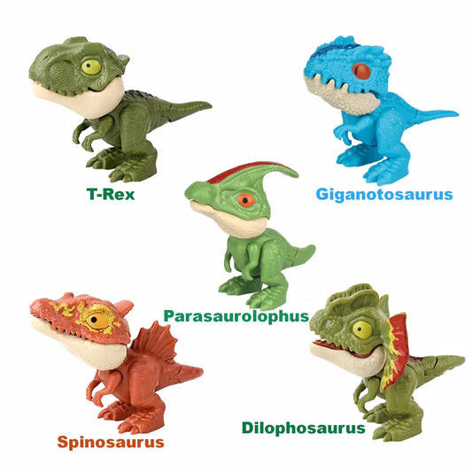 Jurassic World 5-Piece Dinosaur Toy Set – 5 Random Designs from 24, Movable Biting Figures for Kids 3+