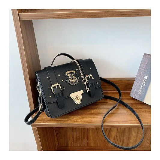 Magic Academy Crossbody Bag, Red Satchel Shoulder Purse with Adjustable Strap, Top Handle & Gold-Tone Hardware, Fantasy Wizard-Inspired Casual Bag
