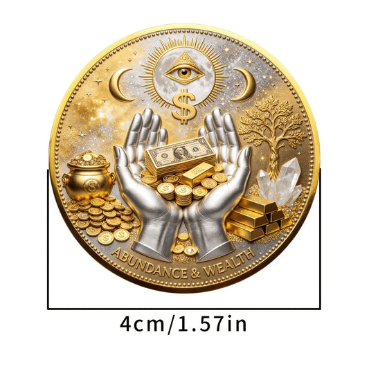 3D Wealth Collection Coin, All-Seeing Eye, Attracts Fortune, Portable Luck Charm, Ideal Gift for Men, Entrepreneurs, Business Openings