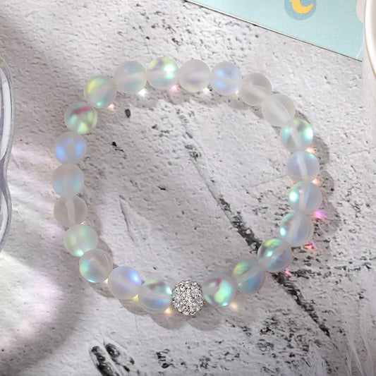 Boho Angel Aura Quartz Beaded Bracelet – 8mm Stretch Bracelet