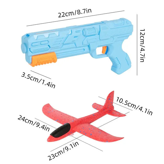 Foam Aircraft Toy with Launcher, 1 Set Outdoor Interactive Airplane Toy, Party Lawn Toy and Birthday Gift for Boys and Girls