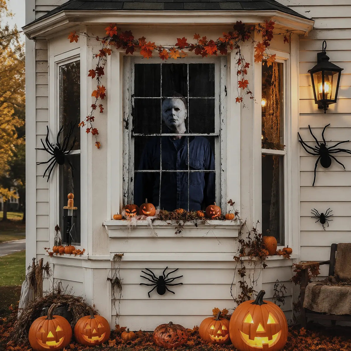 Halloween Blackout Curtains, 31.5"×47.2" Spooky Horror Window Panels for Bedroom & Home Decor