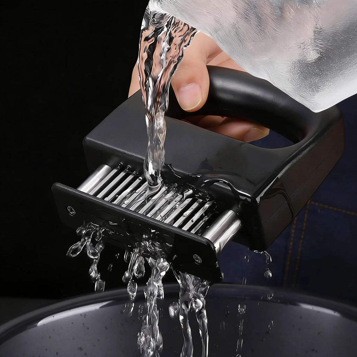 Heavy-Duty Meat Tenderizer Utensil with 48 Ultra-Sharp Stainless Steel Blades for Chicken, Steak, Veal - BBQ Kitchen Gadget for Tenderizing Meat, Utensils, Tenderizes Meat