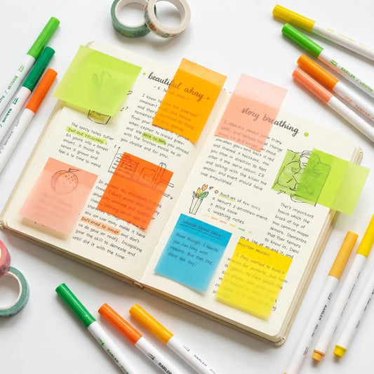 Transparent Pull-Out Glitter Sticky Notes, 12 Boxes/960 Sheets, Pop-Up Study Notes for School & Office
