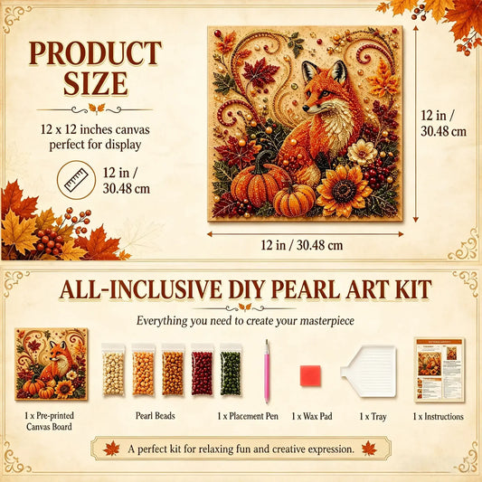 🎃✨ Autumn Pumpkin Pearl Painting Kit, 12×12in DIY Sparkling Craft Set for Adults 🍂🖌️