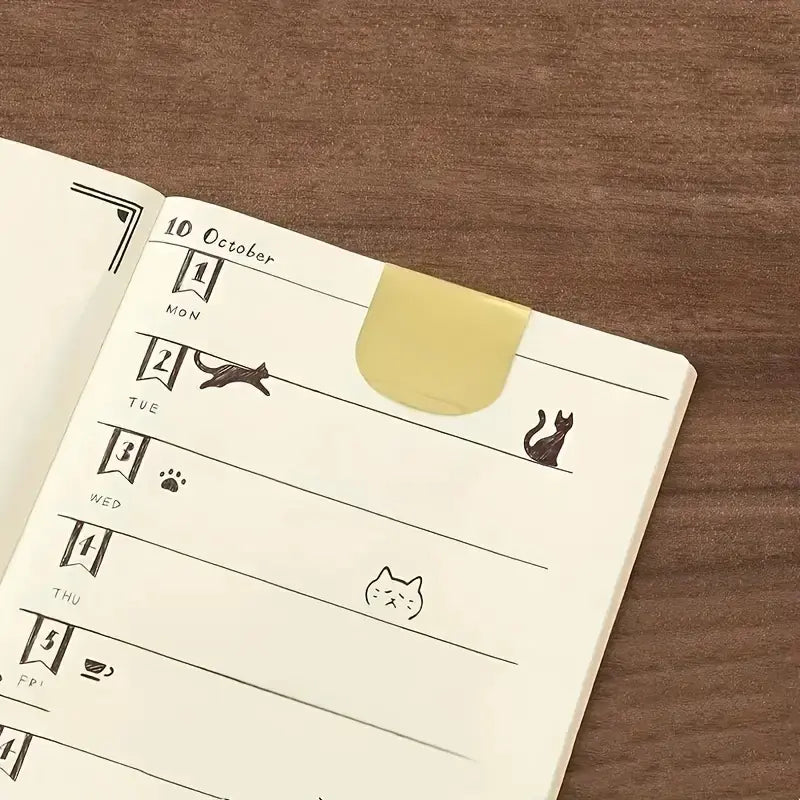 1pc 3-in-1 Cat Ruler Bookmark – Cute Multifunctional Template for Journals, Planners & Notes