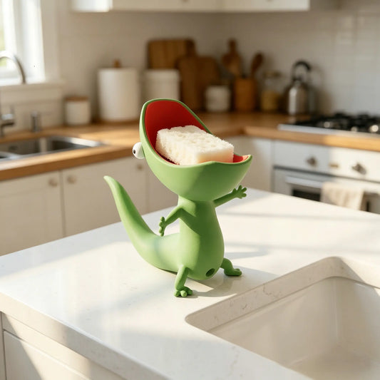 Lizard-Shaped Soap Dish, 3D Textured Multi-Use Tray for Bathroom, Kitchen, Jewelry & Keys