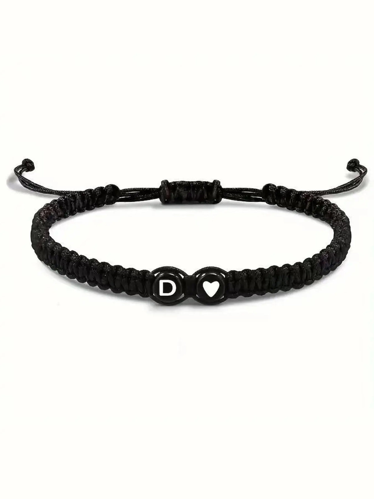 Letter & Heart Braided Bracelet – Adjustable Unisex Bracelet
