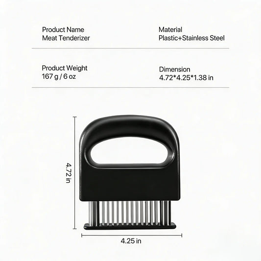 Heavy-Duty Meat Tenderizer Utensil with 48 Ultra-Sharp Stainless Steel Blades for Chicken, Steak, Veal - BBQ Kitchen Gadget for Tenderizing Meat, Utensils, Tenderizes Meat