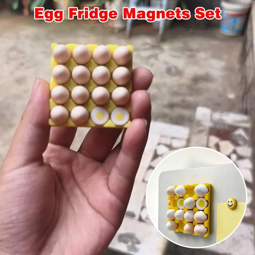 14PCS 3D Egg Fridge Magnets – Cute Soft Gel Kitchen Decor & Fun Refrigerator Accessories