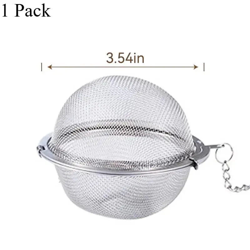 Stainless Steel Spice Infuser Ball with Chain, Fine Mesh Herb & Tea Strainer for Soup, Broth, Stew, Seasoning & Cooking