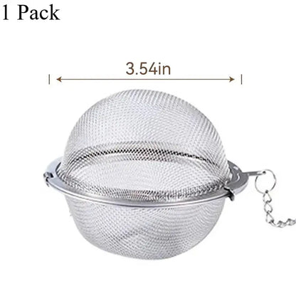 Stainless Steel Spice Infuser Ball with Chain, Fine Mesh Herb & Tea Strainer for Soup, Broth, Stew, Seasoning & Cooking