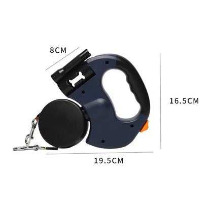 Retractable Dual Doggie Leash with LED Light, 360 Swivel No Tangle for Each Dog Independent Braking with 3M Reflective Leads