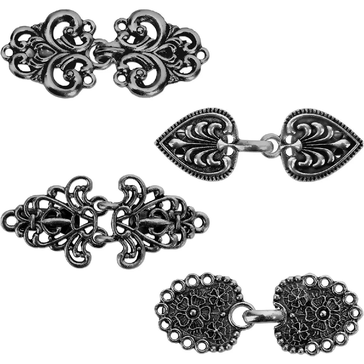 Vintage Sweater Shawl Clips Set, 4-Piece Elegant Retro Cardigan Clips for Women
