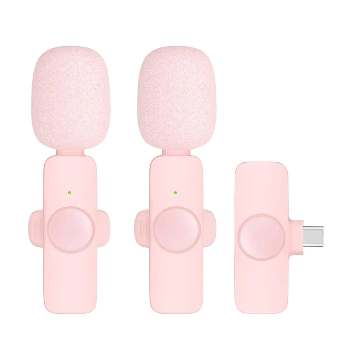 Pink Wireless Lavalier Microphone  for iPhone/Android, Noise Cancelling Mini Lapel Mic for Vlogging & Interview