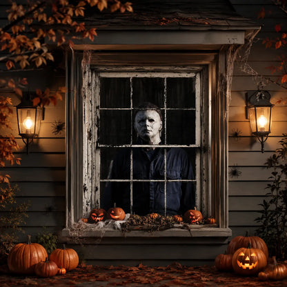 Halloween Blackout Curtains, 31.5"×47.2" Spooky Horror Window Panels for Bedroom & Home Decor