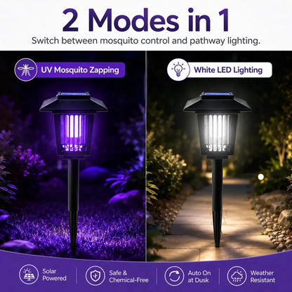 Solar Mosquito Zapper Path Light – 2-in-1 Solar UV Bug Killer & Outdoor Garden Landscape Lamp, Waterproof Yard Stake Light