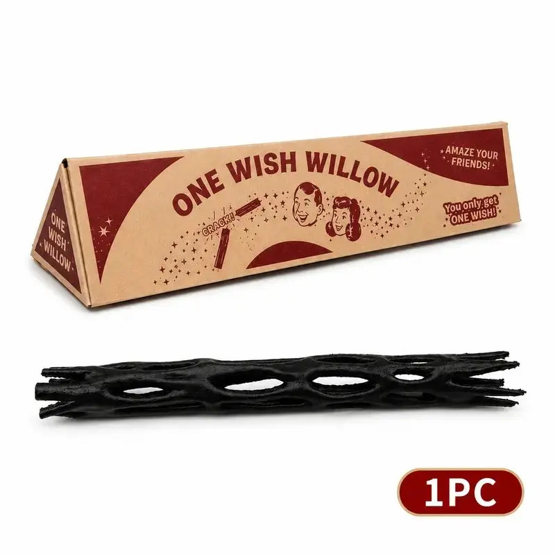 13 in Steel Wood Wish Willow Snap Stick Replica with Triangle Gift Box, Breakable Lucky Charm Gift