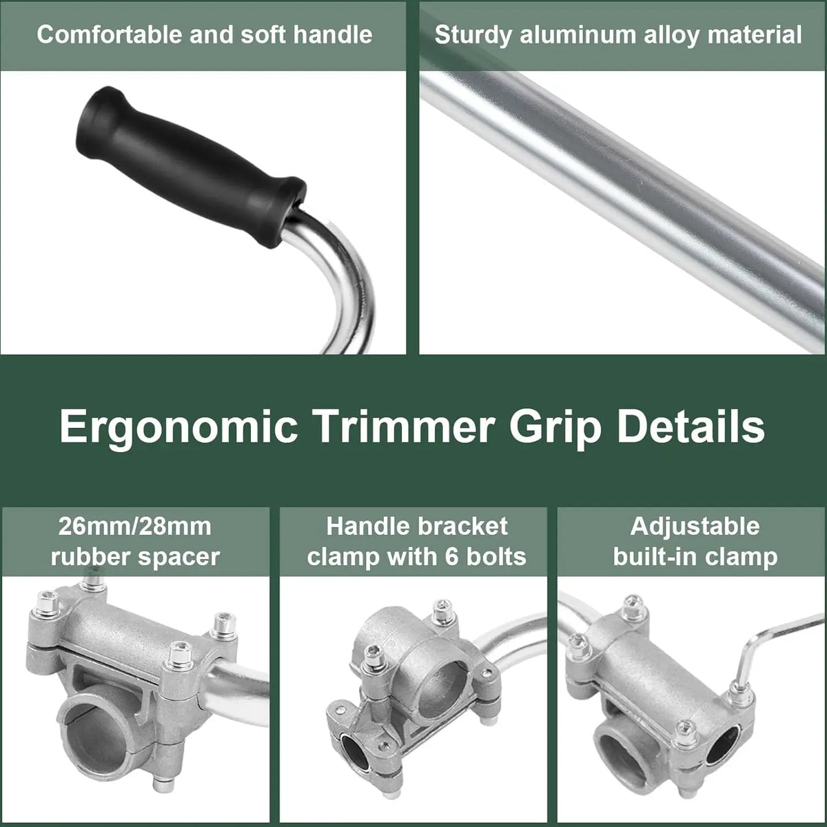 Aluminum Grass Trimmer Handle with Bracket Clip – Garden Tool Accessory
