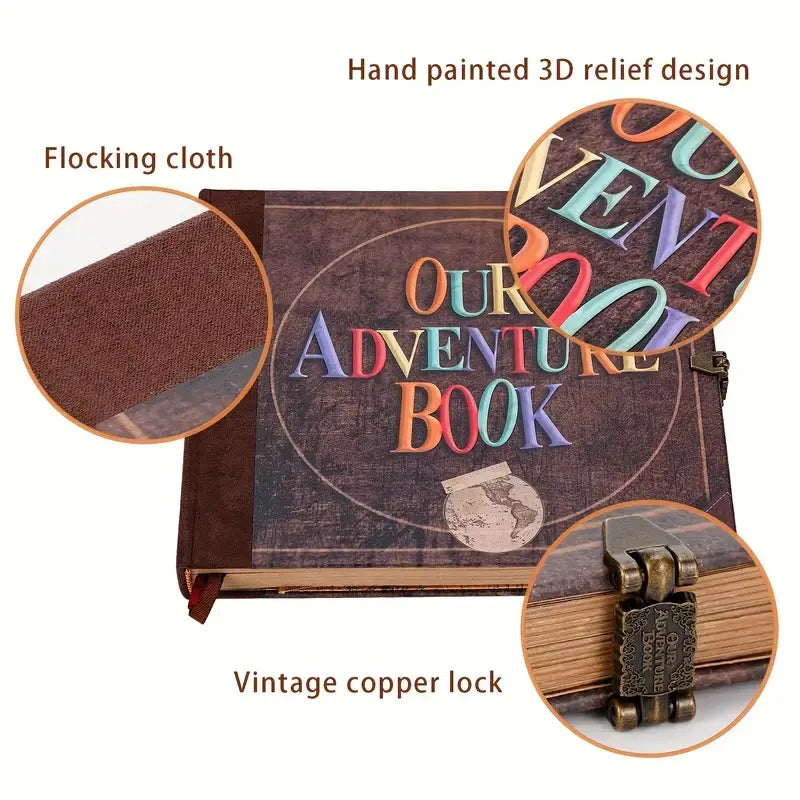 Our Adventure Book Travel Scrapbook, Retro Travel Diary & Anniversary Gift