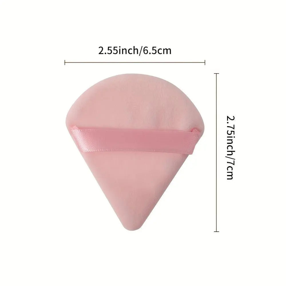 10-Pack Reusable Triangle Powder Puffs, Soft Plush Makeup Sponges for Face Powder