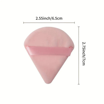 10-Pack Reusable Triangle Powder Puffs, Soft Plush Makeup Sponges for Face Powder