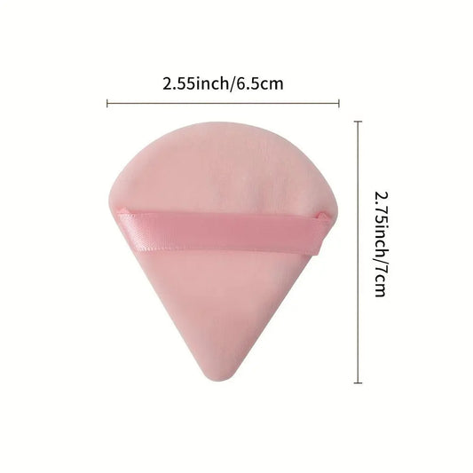 10-Pack Reusable Triangle Powder Puffs, Soft Plush Makeup Sponges for Face Powder