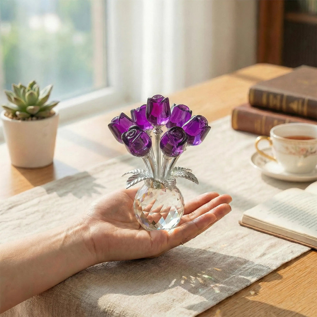 Handmade K9 Crystal Flowers – Perfect Graduation & Birthday Gift for Women, Wife, Girlfriend & Daughter
