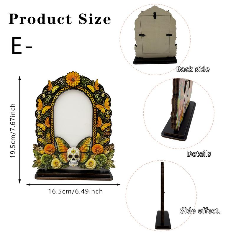 💀🌼 Day of the Dead Wooden Photo Frame, Mexican Altar Tabletop Decor with Multiple Designs ✨