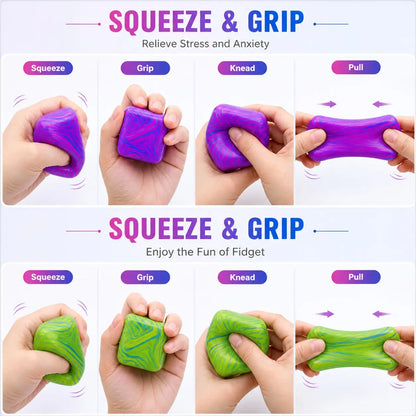 Ice Block Squishy Toy - Soft Gel Stress Relief Cube, Multicolor Slow-Rebound Sensory Fidget Toy for Adults Anxiety Relief