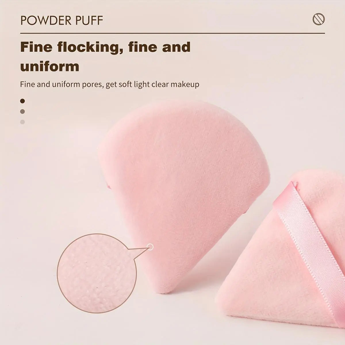 10-Pack Reusable Triangle Powder Puffs, Soft Plush Makeup Sponges for Face Powder