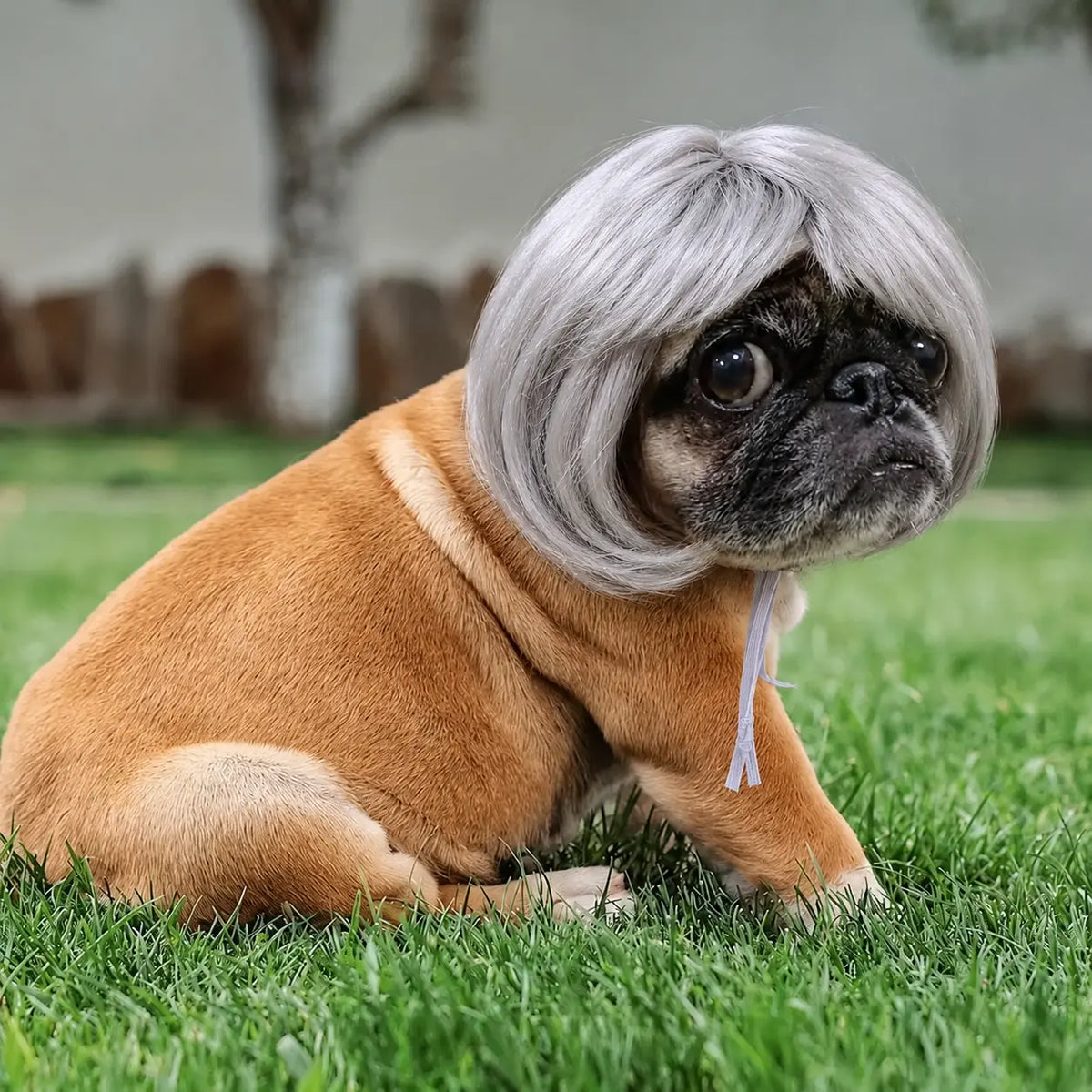 Cute Short Hair Wig Pet Headband, Funny Pet Wig Hair Accessories for Dogs & Cats, Valentine's Day Gift