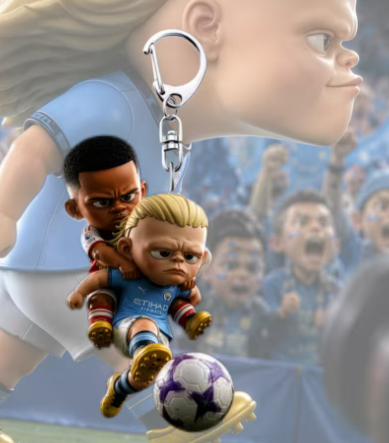4PCS Cartoon Soccer Acrylic Keychain Set – Cute Bag & Key Charms