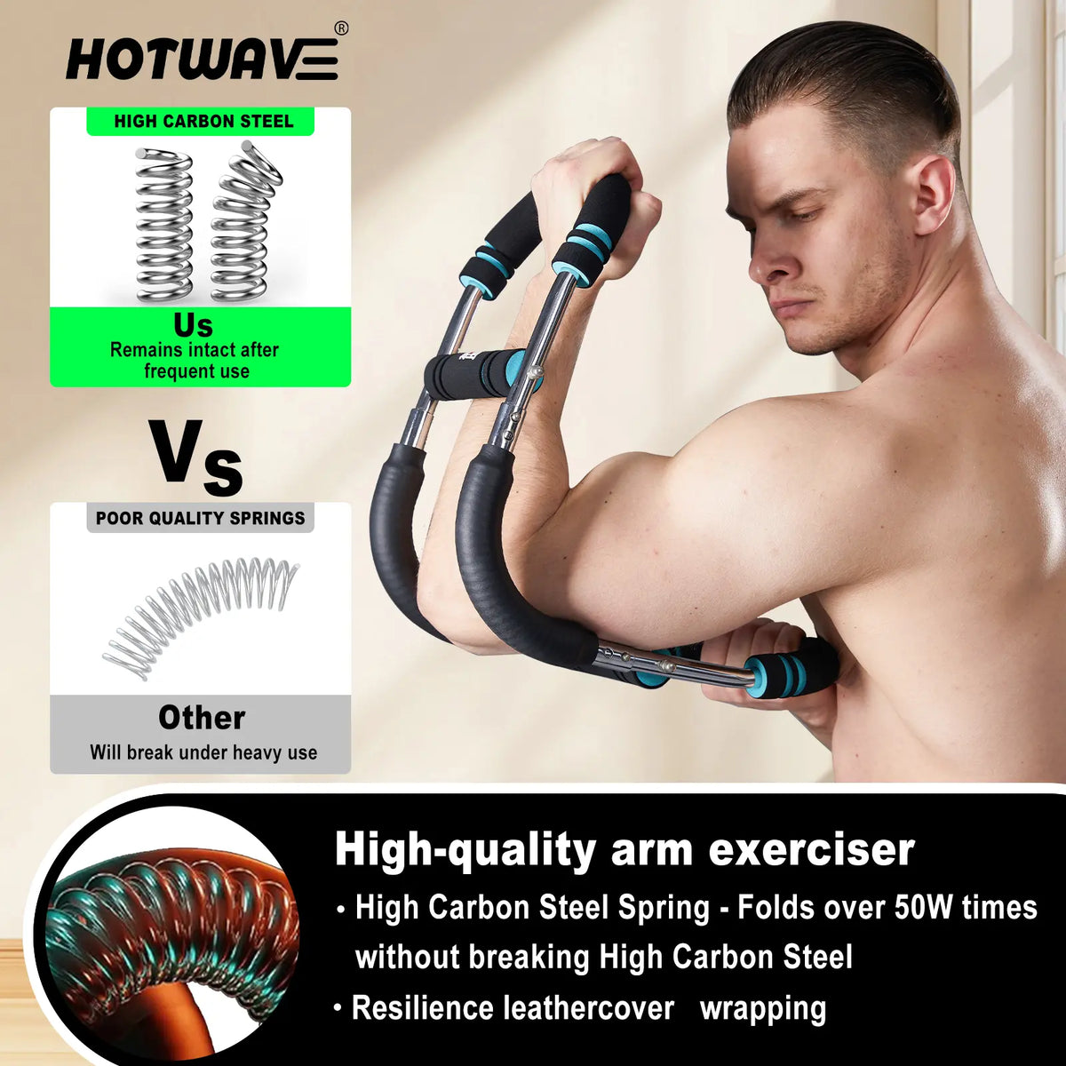 HOTWAVE Arm & Chest Trainer – Adjustable Resistance Home Workout Equipment