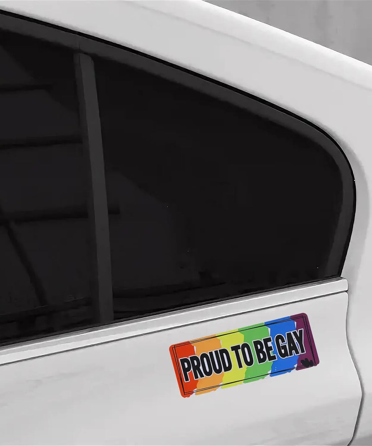 Funny Pride Rainbow Car Magnet, Reusable LGBTQ+ Bumper Magnet, 7.8 x 3.1 in, Cute Car, Truck & Fridge Decoration
