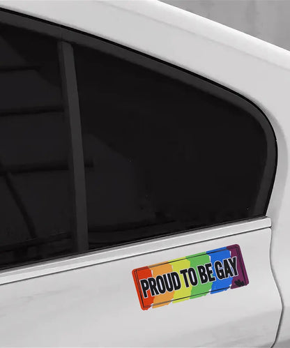 Funny Pride Rainbow Car Magnet, Reusable LGBTQ+ Bumper Magnet, 7.8 x 3.1 in, Cute Car, Truck & Fridge Decoration