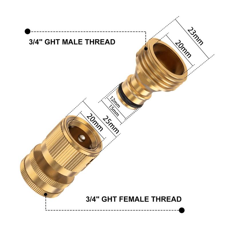 3/4" Brass No-Leak Garden Hose Connector