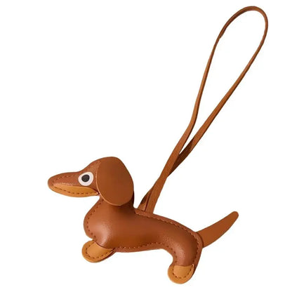 Cute Dachshund Keychain & Bag Charm, PU Leather Puppy Pendant, Y2K Accessory for Women & Men