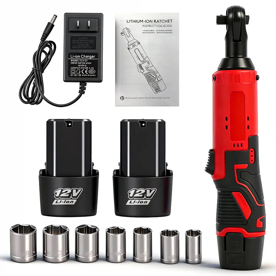 Cordless 3/8" Electric Ratchet Wrench, 45 Nm High-Torque Car Repair Tool