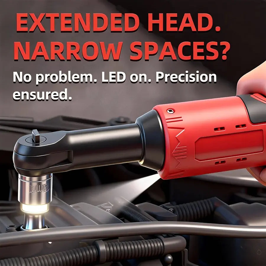 Cordless 3/8" Electric Ratchet Wrench, 45 Nm High-Torque Car Repair Tool