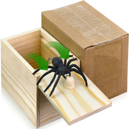 Wooden Spider Prank Box - Funny Gag Toy & Surprise Gift