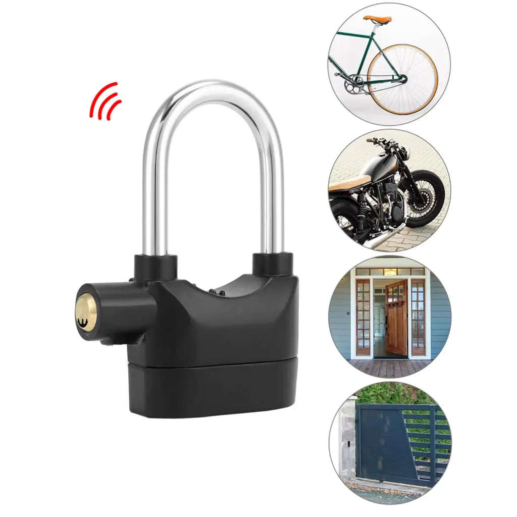 110 dB Alarm Padlock with 3 Keys, Heavy-Duty Outdoor Security Lock for Garages, Fences & Storage Units