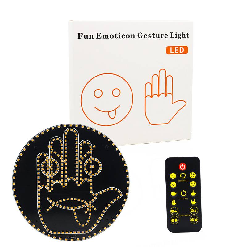 LED Car Gesture Light with 8 Emojis, Wireless Remote Control, Easy-Install Fun Auto Decoration