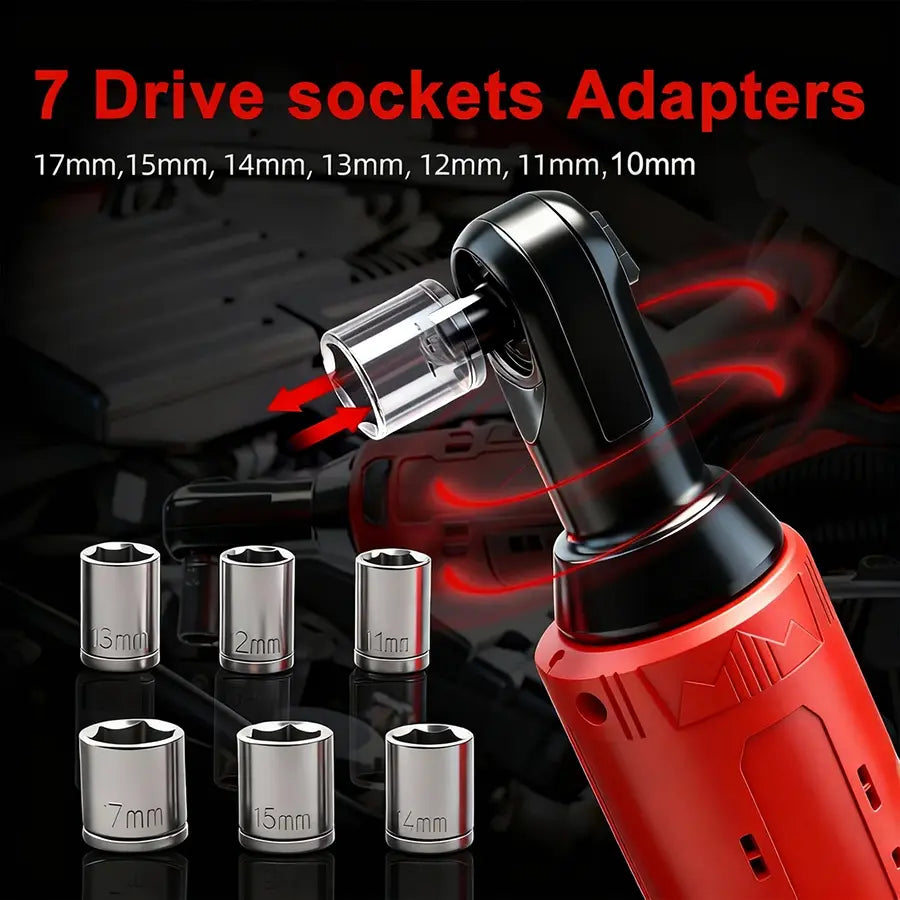 Cordless 3/8" Electric Ratchet Wrench, 45 Nm High-Torque Car Repair Tool