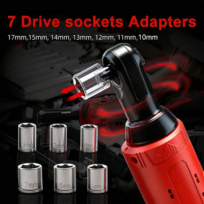 Cordless 3/8" Electric Ratchet Wrench, 45 Nm High-Torque Car Repair Tool