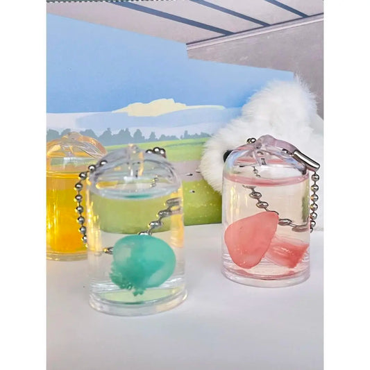 Trendy Silicone Jellyfish Replica Keychain