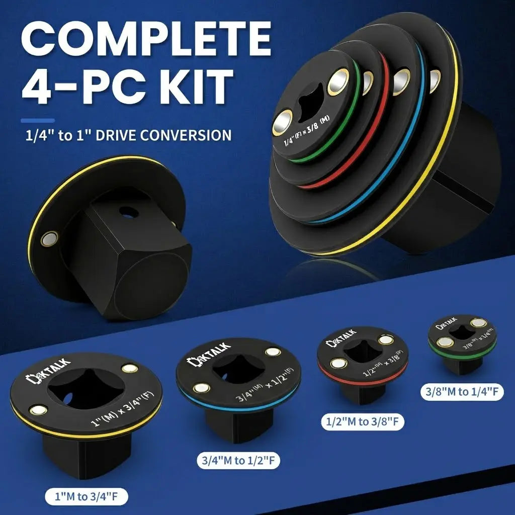 4PCS Low Profile Impact Socket Adapter Set – Compact Ratchet Adapters for Tight Spaces