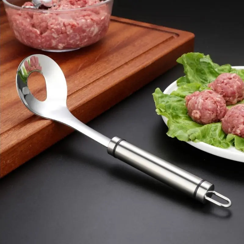 Stainless Steel Meatball Maker Spoon, Easy Squeeze Mold for Mess-Free Cooking