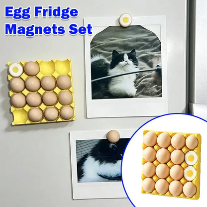 14PCS 3D Egg Fridge Magnets – Cute Soft Gel Kitchen Decor & Fun Refrigerator Accessories