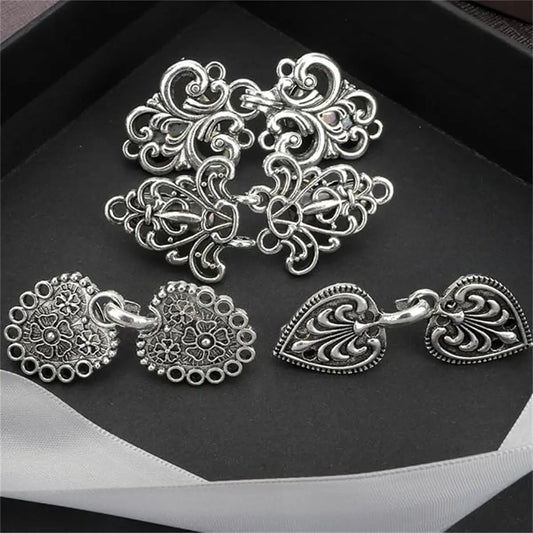 Vintage Sweater Shawl Clips Set, 4-Piece Elegant Retro Cardigan Clips for Women